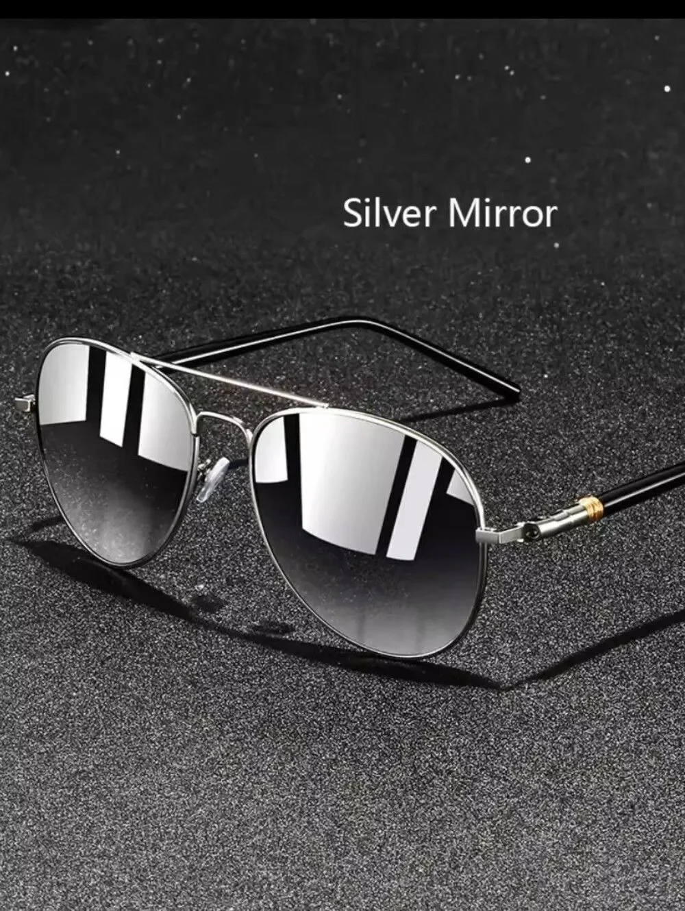 Gray Mirrored Aviator Sunglasses